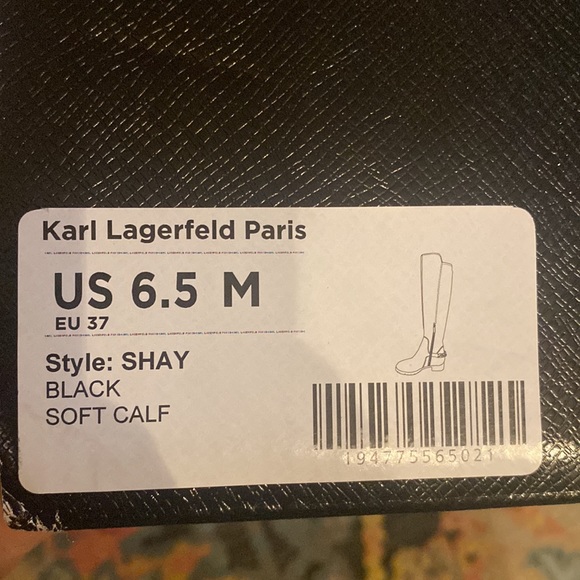 New in box, Karl Lagerfeld Paris size 6.5 Shay Black Soft Calf boots. - Picture 4 of 8